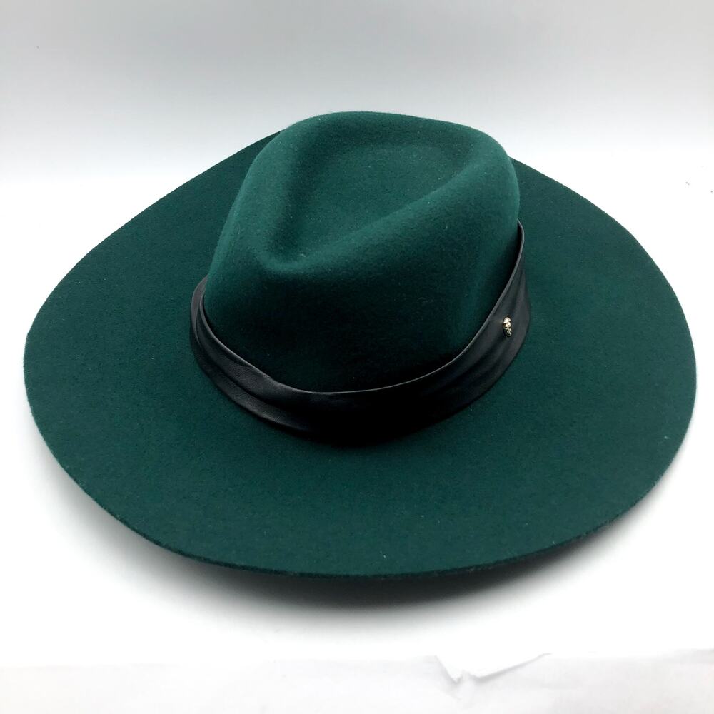 HELEN KAMINSKI Women's Fedora Hat One Size Oceanic Green Oceanic Wool NWOT